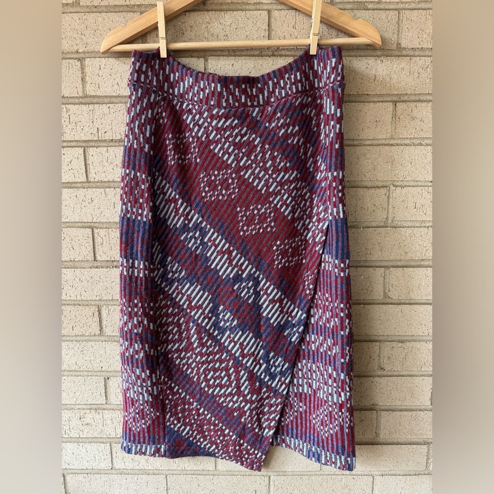 Anthropologie Faux Wrap Asymmetrical Sweater Skirt Carolina Sz Small Boho Wrap
